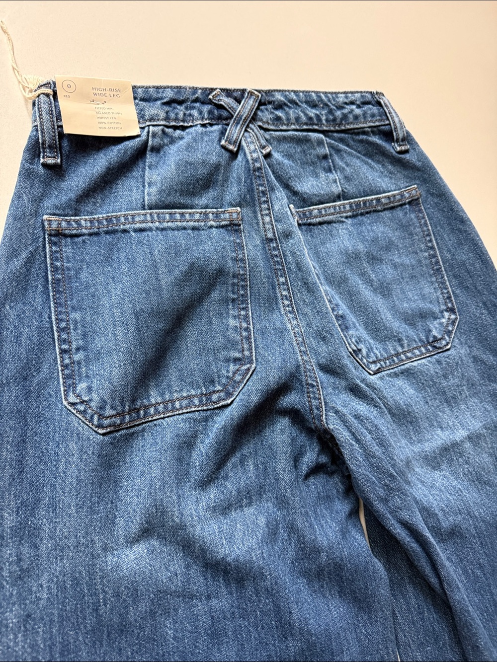 🆕 Universal Thread High-Rise Wide Leg Trouser Jeans in Medium Blue, Size 0 - Picture 6 of 11